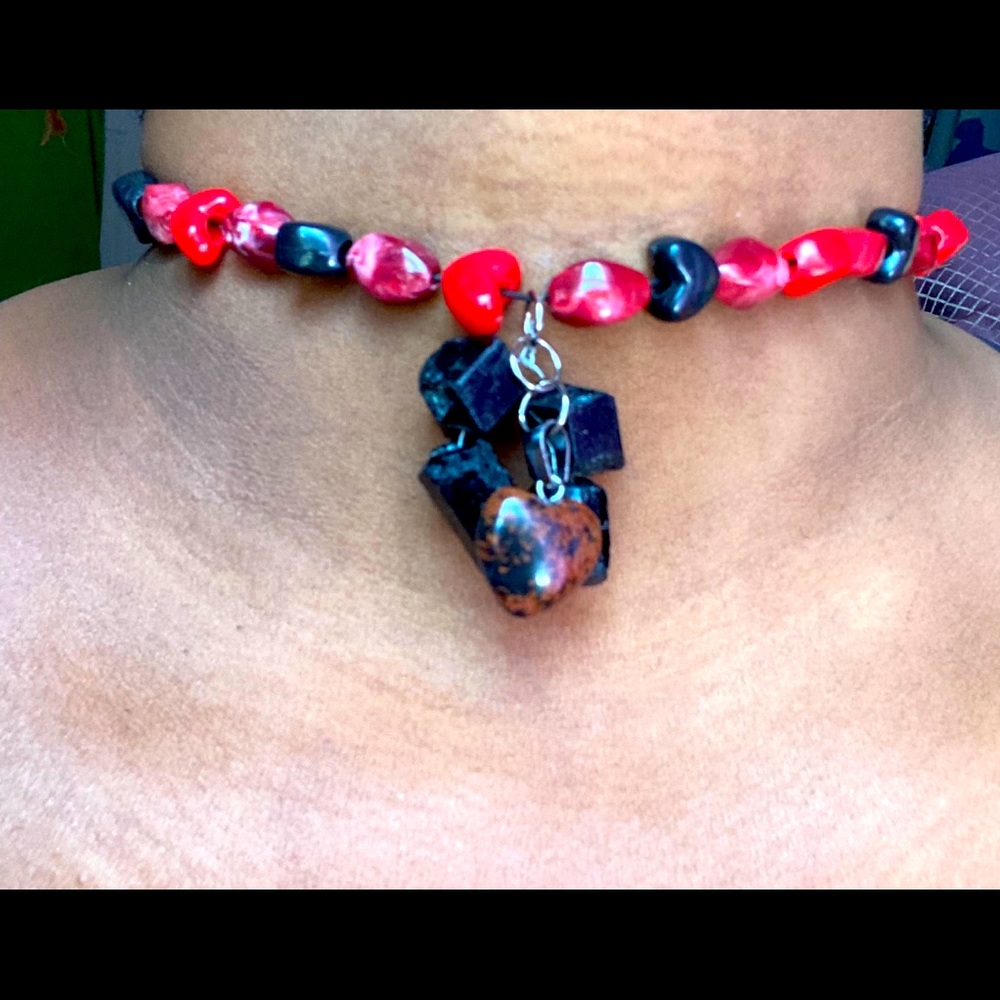 Black tourmaline choker